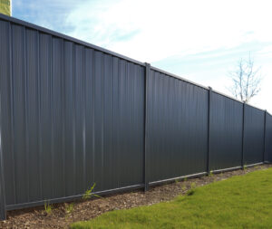 Grass with DuraBond fence using Colorbond metal privacy fence in Monument